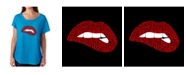 LA Pop Art Women's Dolman Cut Word Art Shirt - Savage Lips